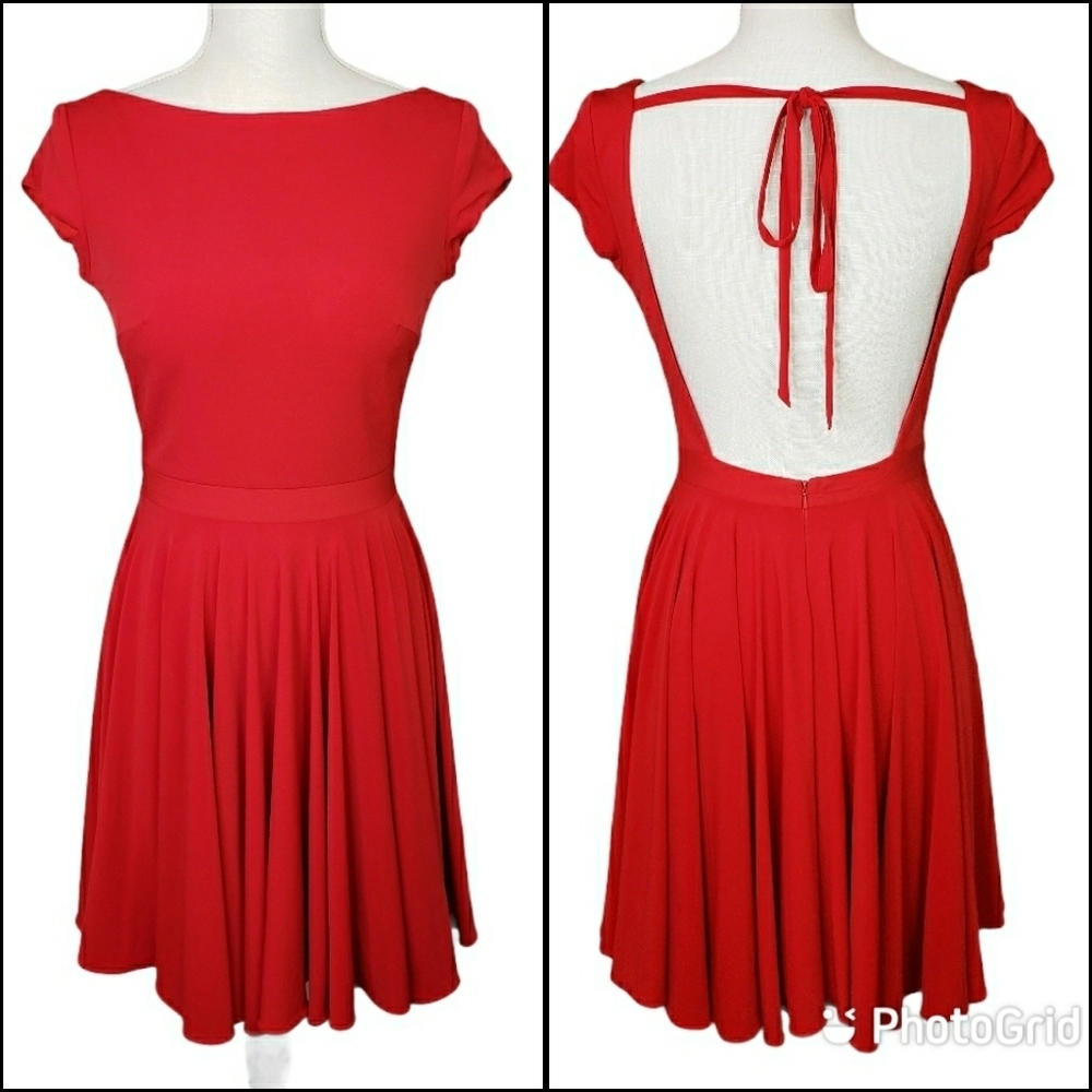 Alyce Paris Red Backless Mini Dress Size 2